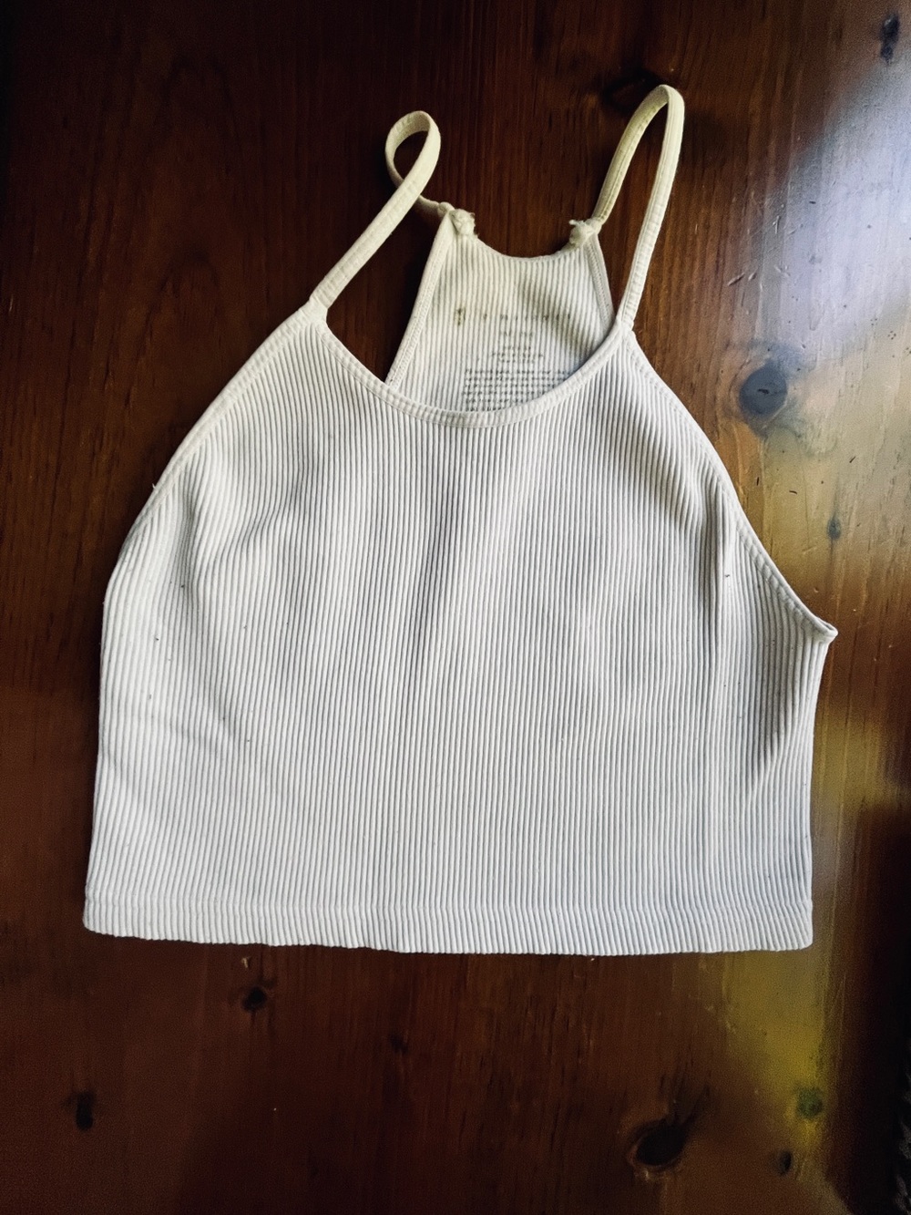 FP Movement by Free People Ribbed Ivory Halter Crop Top